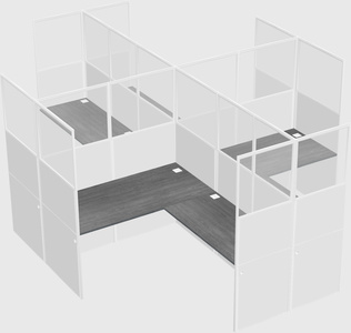 Shared l-shaped cubicles