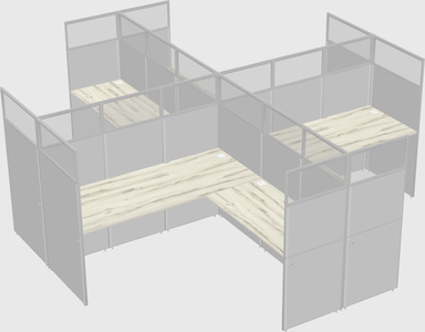 Shared l-shaped cubicles