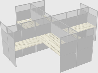 Shared l-shaped cubicles