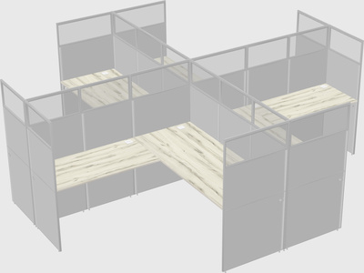 Shared l-shaped cubicles