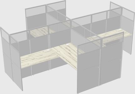 Shared l-shaped cubicles