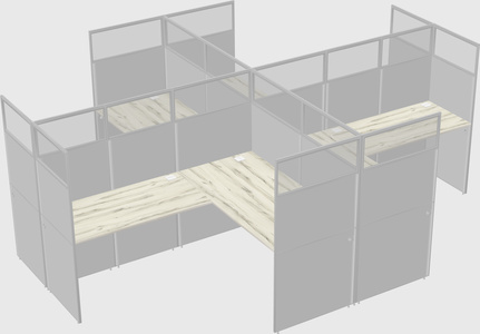 Shared l-shaped cubicles