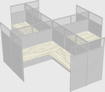 Shared l-shaped cubicles
