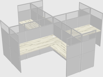 Shared l-shaped cubicles