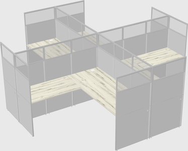 Shared l-shaped cubicles