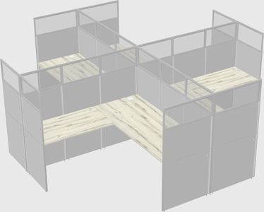 Shared l-shaped cubicles