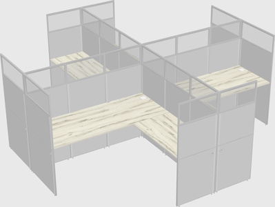 Shared l-shaped cubicles