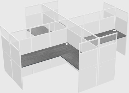 Shared l-shaped cubicles