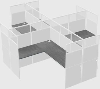 Shared l-shaped cubicles