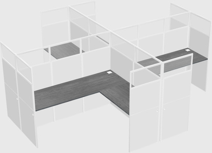 Shared l-shaped cubicles