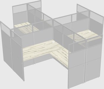 Shared l-shaped cubicles