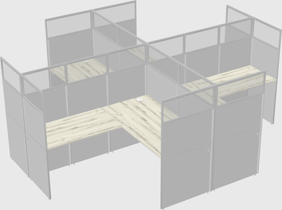 Shared l-shaped cubicles
