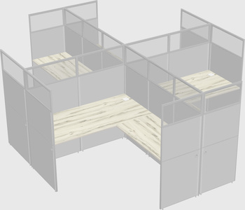 Shared l-shaped cubicles