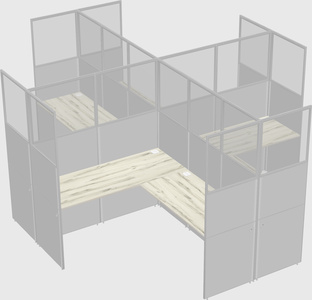 Shared l-shaped cubicles