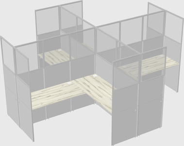 Shared l-shaped cubicles