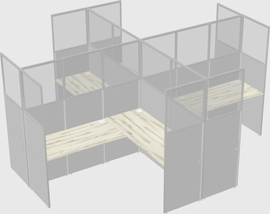 Shared l-shaped cubicles