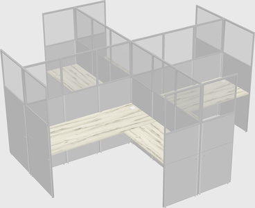 Shared l-shaped cubicles