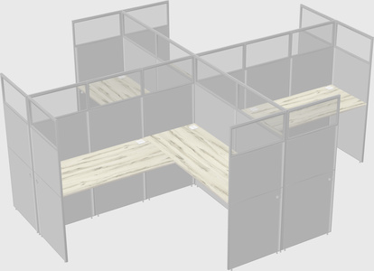 Shared l-shaped cubicles