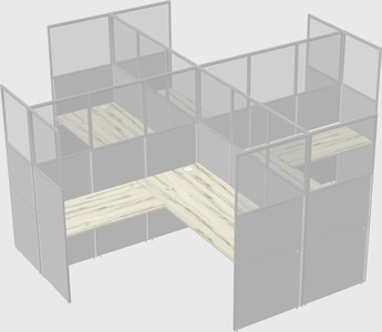 Shared l-shaped cubicles