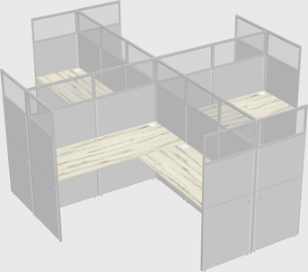Shared l-shaped cubicles