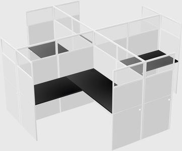 Shared l-shaped cubicles