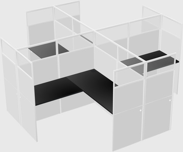 Shared l-shaped cubicles