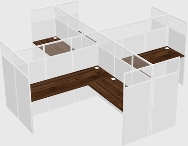 Shared l-shaped cubicles
