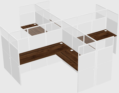 Shared l-shaped cubicles