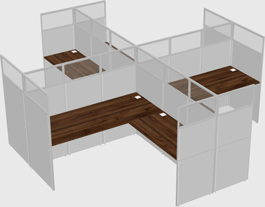 Shared l-shaped cubicles