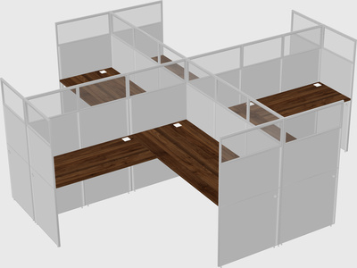 Shared l-shaped cubicles