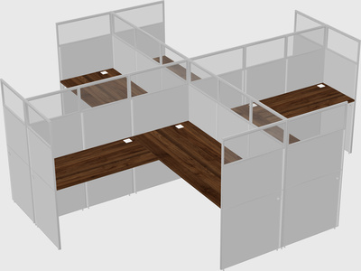 Shared l-shaped cubicles
