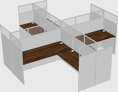 Shared l-shaped cubicles
