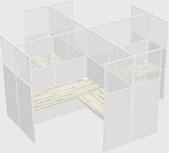 Shared l-shaped cubicles