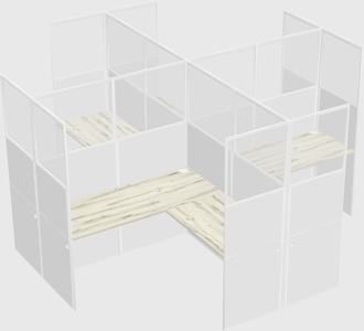 Shared l-shaped cubicles