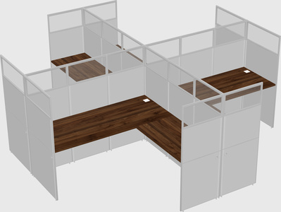 Shared l-shaped cubicles