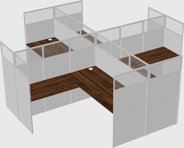 Shared l-shaped cubicles