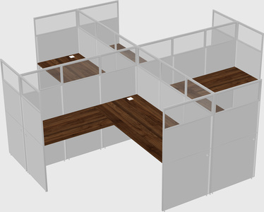 Shared l-shaped cubicles
