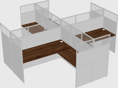 Shared l-shaped cubicles