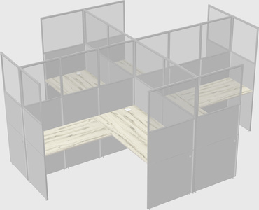 Shared l-shaped cubicles