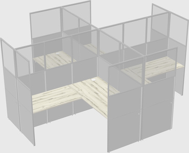 Shared l-shaped cubicles