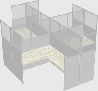 Shared l-shaped cubicles