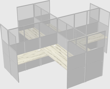 Shared l-shaped cubicles