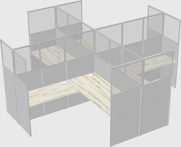 Shared l-shaped cubicles