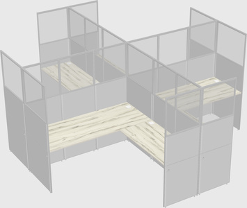 Shared l-shaped cubicles