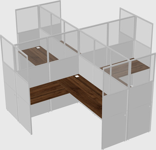 Shared l-shaped cubicles