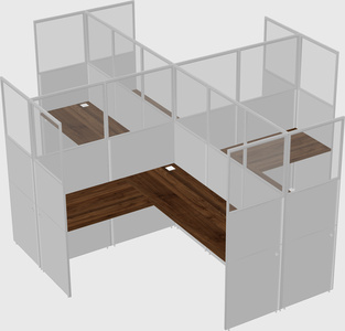 Shared l-shaped cubicles