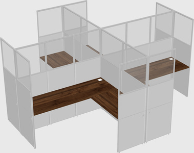 Shared l-shaped cubicles