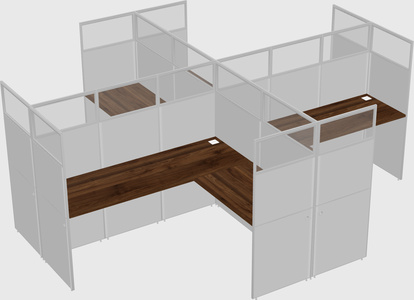 Shared l-shaped cubicles