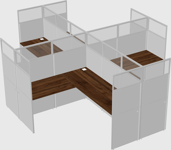 Shared l-shaped cubicles