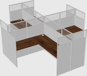 Shared l-shaped cubicles